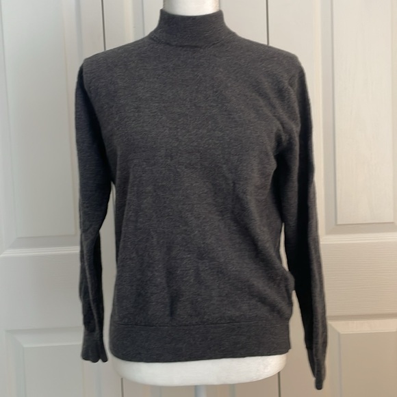 Murano SZ L Gray Long Sleeve Mock-Neck Pull Over Sweater 100% Merino Wool - Picture 8 of 12